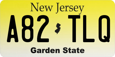 NJ license plate A82TLQ