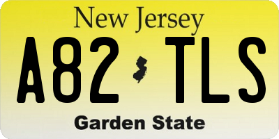 NJ license plate A82TLS