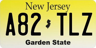 NJ license plate A82TLZ