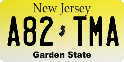 NJ license plate A82TMA