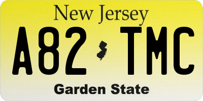 NJ license plate A82TMC