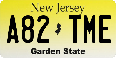 NJ license plate A82TME