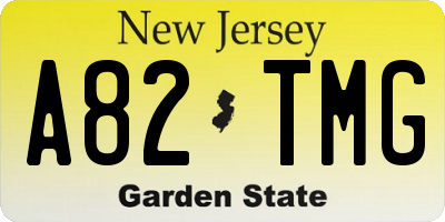 NJ license plate A82TMG