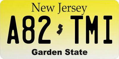 NJ license plate A82TMI