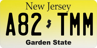 NJ license plate A82TMM