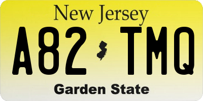 NJ license plate A82TMQ