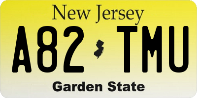 NJ license plate A82TMU