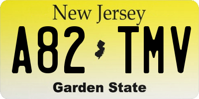 NJ license plate A82TMV