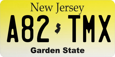 NJ license plate A82TMX