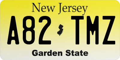 NJ license plate A82TMZ