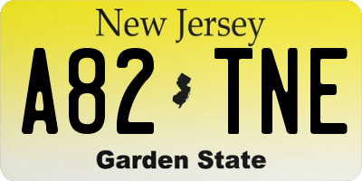 NJ license plate A82TNE
