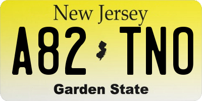 NJ license plate A82TNO