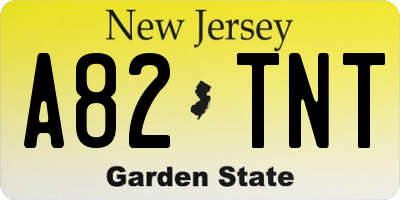 NJ license plate A82TNT