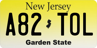 NJ license plate A82TOL