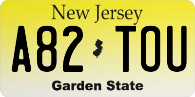 NJ license plate A82TOU