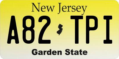 NJ license plate A82TPI