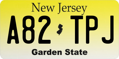 NJ license plate A82TPJ