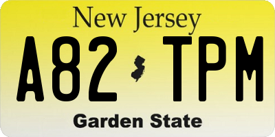 NJ license plate A82TPM