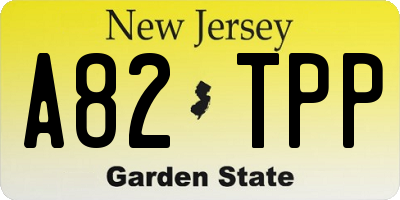 NJ license plate A82TPP