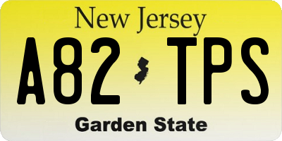 NJ license plate A82TPS