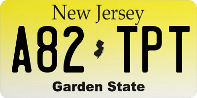 NJ license plate A82TPT