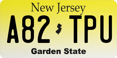 NJ license plate A82TPU