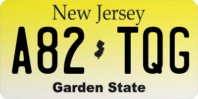 NJ license plate A82TQG