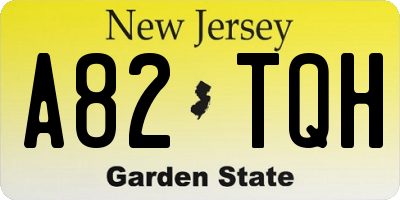 NJ license plate A82TQH