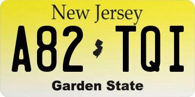 NJ license plate A82TQI