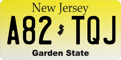 NJ license plate A82TQJ