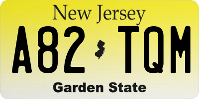 NJ license plate A82TQM