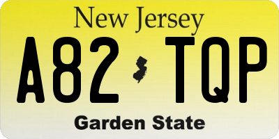NJ license plate A82TQP