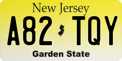 NJ license plate A82TQY