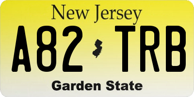 NJ license plate A82TRB