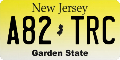 NJ license plate A82TRC
