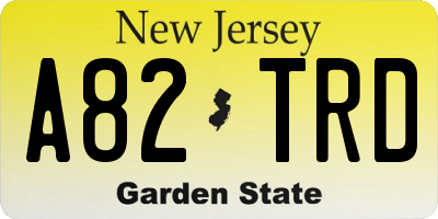 NJ license plate A82TRD