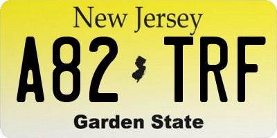 NJ license plate A82TRF