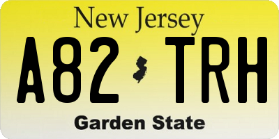 NJ license plate A82TRH