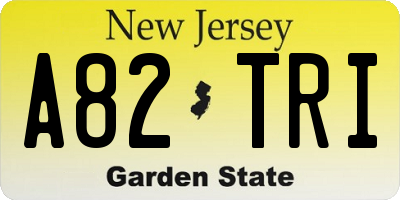 NJ license plate A82TRI