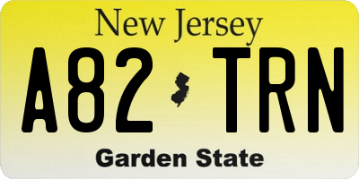 NJ license plate A82TRN