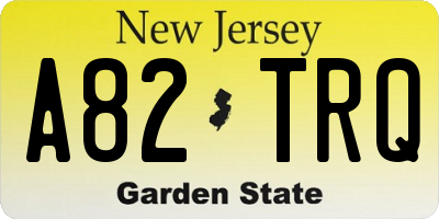 NJ license plate A82TRQ