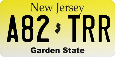 NJ license plate A82TRR