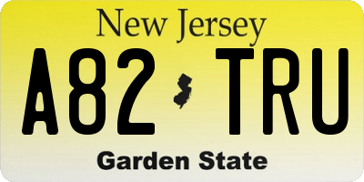 NJ license plate A82TRU
