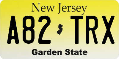 NJ license plate A82TRX