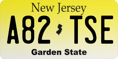 NJ license plate A82TSE