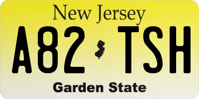 NJ license plate A82TSH