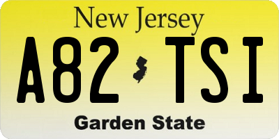 NJ license plate A82TSI