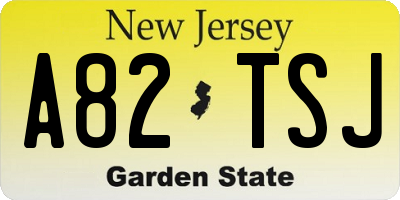 NJ license plate A82TSJ