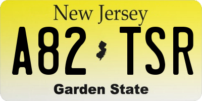 NJ license plate A82TSR