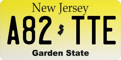 NJ license plate A82TTE
